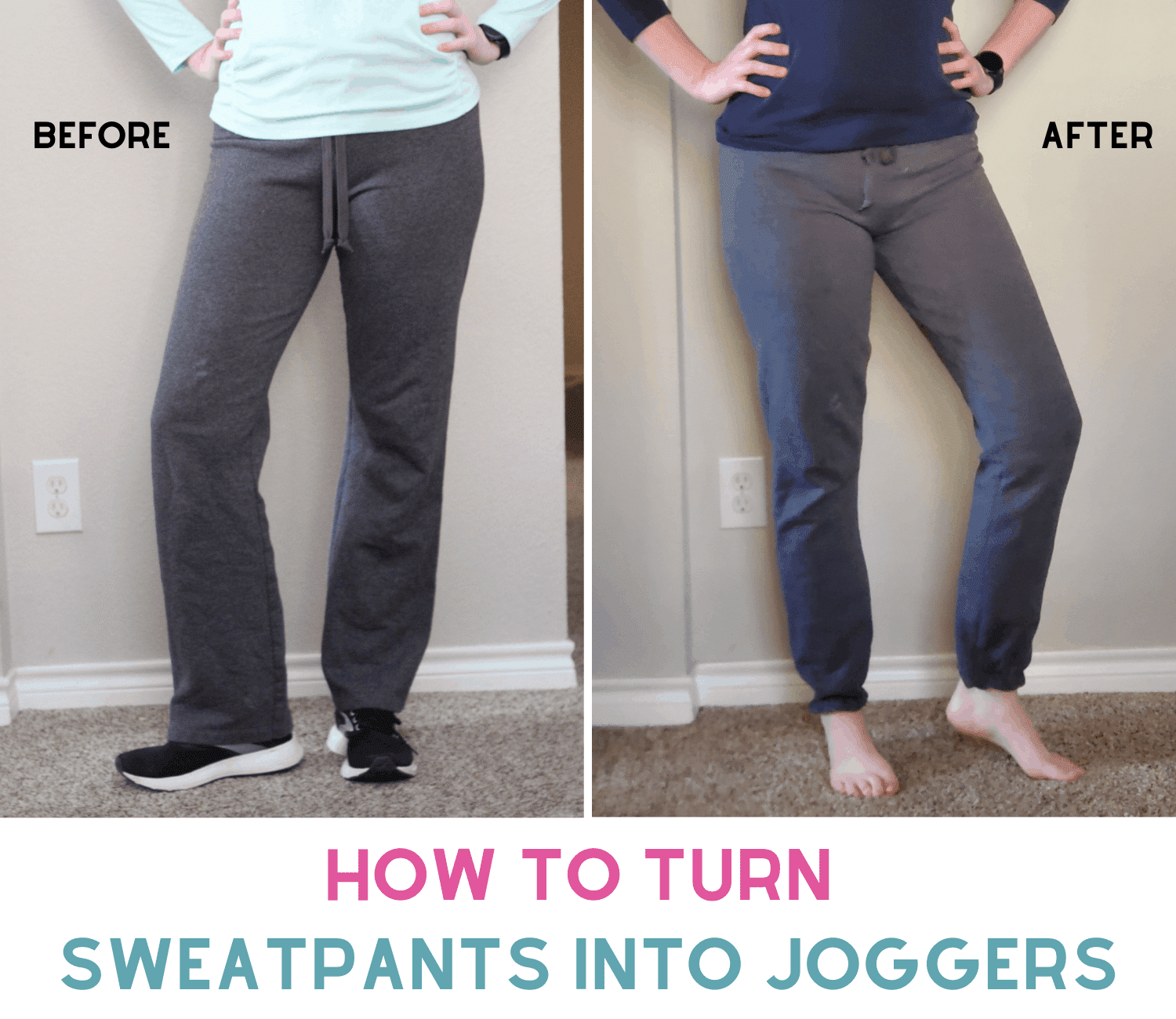 How To Turn Sweatpants Into Joggers & Make Sweatpants Longer