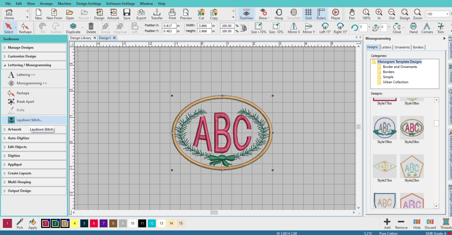 Adding A Knockdown Stitch Or Its Equivalent In Machine Embroidery