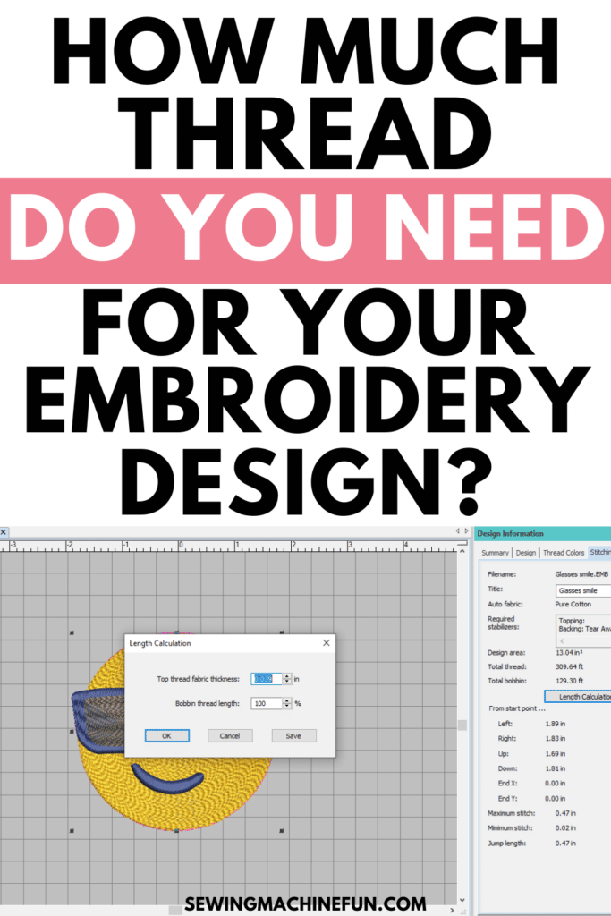 Embroidery Thread Calculations (Stitches/Spool + Required)