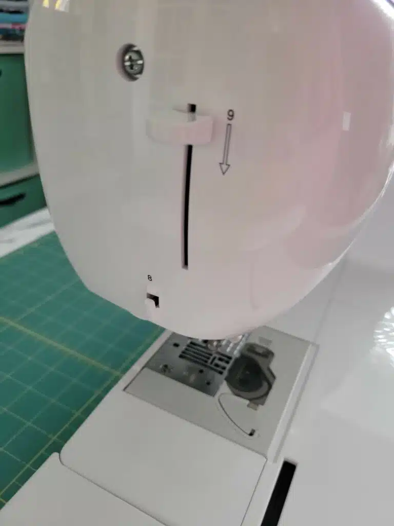 thread cutter on side of machine