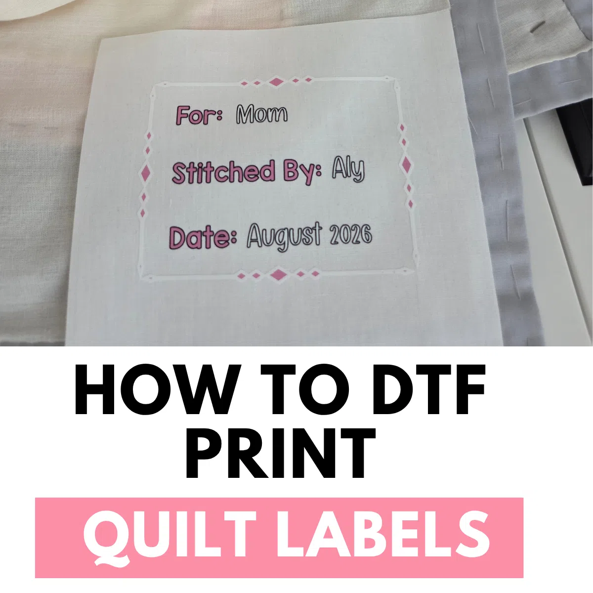 dtf printed quilt labels