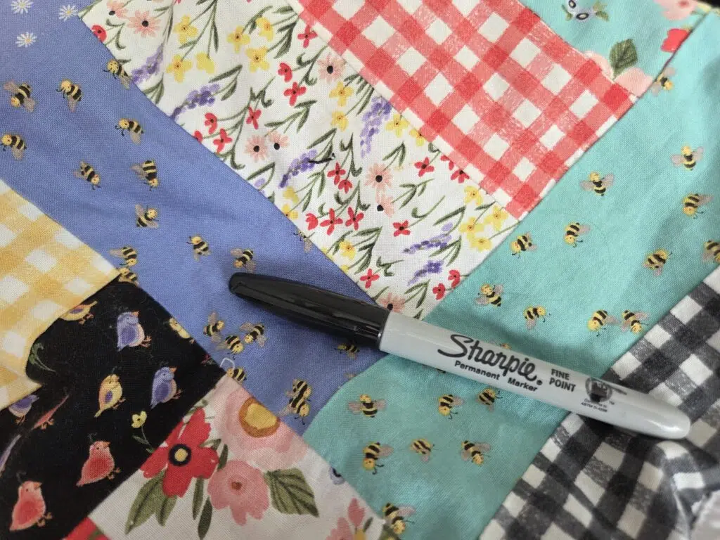 use a sharpie to write a quilt label